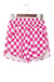 Rose Checkered Print High Waist Casual Shorts Dear lover