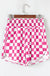 Rose Checkered Print High Waist Casual Shorts Dear lover