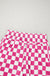 Rose Checkered Print High Waist Casual Shorts Dear lover