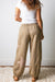 Khaki leopard star patch jogger pants view 2