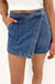 Ashleigh Blue Faux Wrapped Mini Denim Skort Dear lover