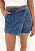 Ashleigh Blue Faux Wrapped Mini Denim Skort Dear lover