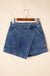 Ashleigh Blue Faux Wrapped Mini Denim Skort Dear lover