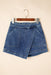 Ashleigh Blue Faux Wrapped Mini Denim Skort Dear lover