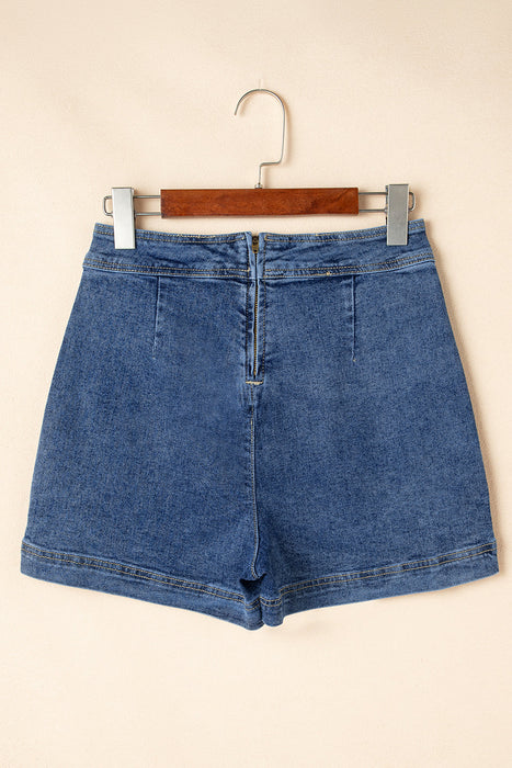 Ashleigh Blue Faux Wrapped Mini Denim Skort Dear lover