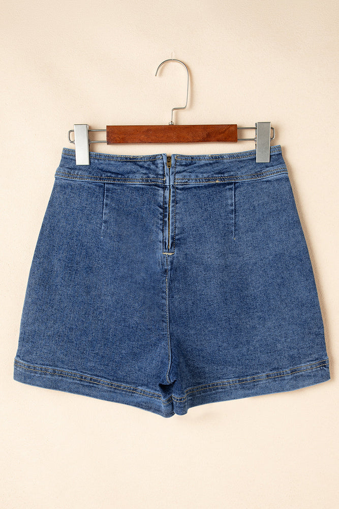 Ashleigh Blue Faux Wrapped Mini Denim Skort Dear lover