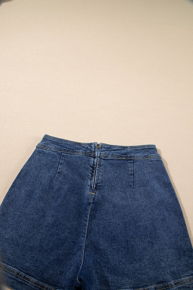 Ashleigh Blue Faux Wrapped Mini Denim Skort Dear lover