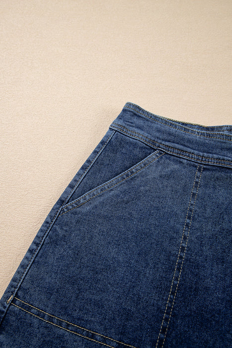 Ashleigh Blue Faux Wrapped Mini Denim Skort Dear lover