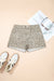 Khaki Raw Edge Leopard Print Denim Shorts Dear lover