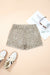 Khaki Raw Edge Leopard Print Denim Shorts Dear lover