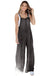 Dark Grey Light Wash Frayed Exposed Seam Wide Leg Denim Overall Dear lover