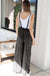 Dark Grey Light Wash Frayed Exposed Seam Wide Leg Denim Overall Dear lover