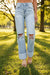 Light blue distressed jean
