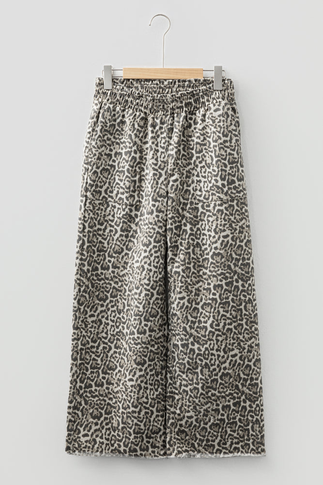Brown leopard print pull-on jeans view 4