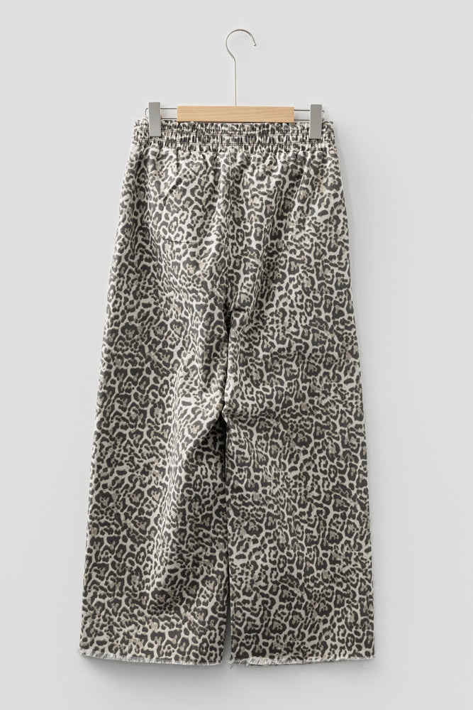 Brown leopard print pull-on jeans view 5