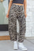 Gray zebra stripe barrel jeans view 22