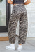 Gray zebra stripe barrel jeans view 23