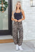 Gray zebra stripe barrel jeans view 25
