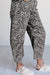 Gray zebra stripe barrel jeans view 2