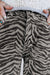 Gray zebra stripe barrel jeans view 4