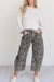 Gray zebra stripe barrel jeans view 7