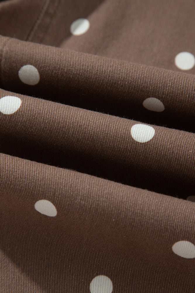 Brown polka dot barrel jeans view 13