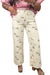 Beige mallard print cuffed jeans view 15