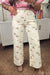 Beige mallard print cuffed jeans view 1