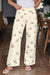 Beige mallard print cuffed jeans view 3