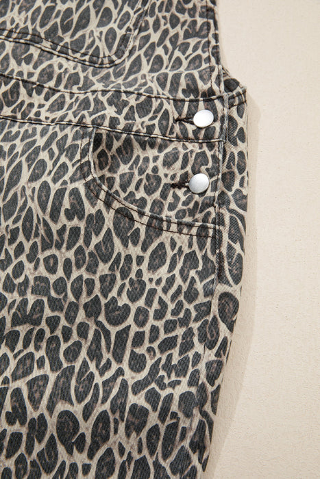 Leopard Denim Overalls Dear lover