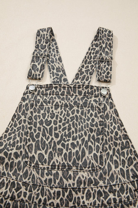 Leopard Denim Overalls Dear lover