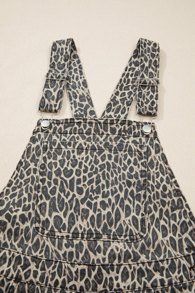 Leopard Denim Overalls Dear lover