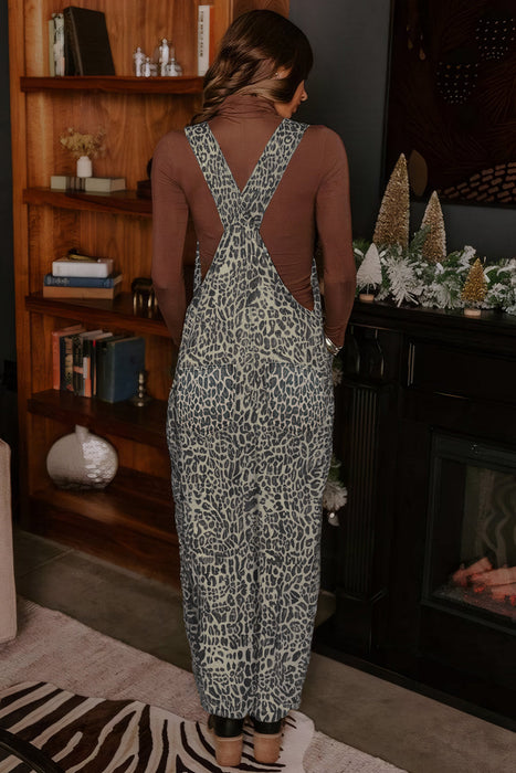 Leopard Denim Overalls Dear lover