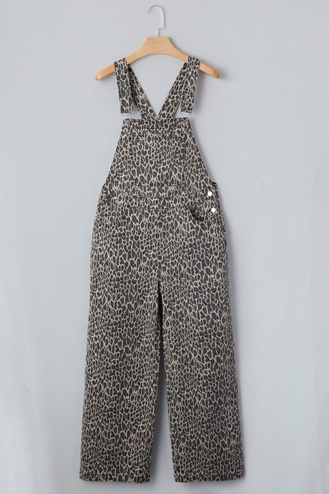 Leopard Denim Overalls Dear lover