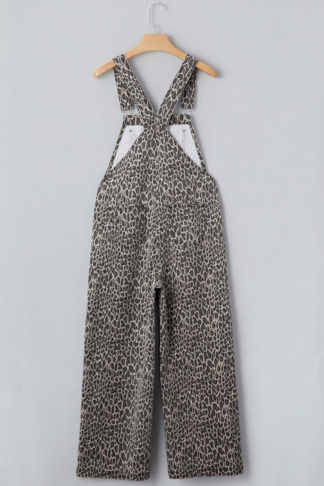 Leopard Denim Overalls Dear lover