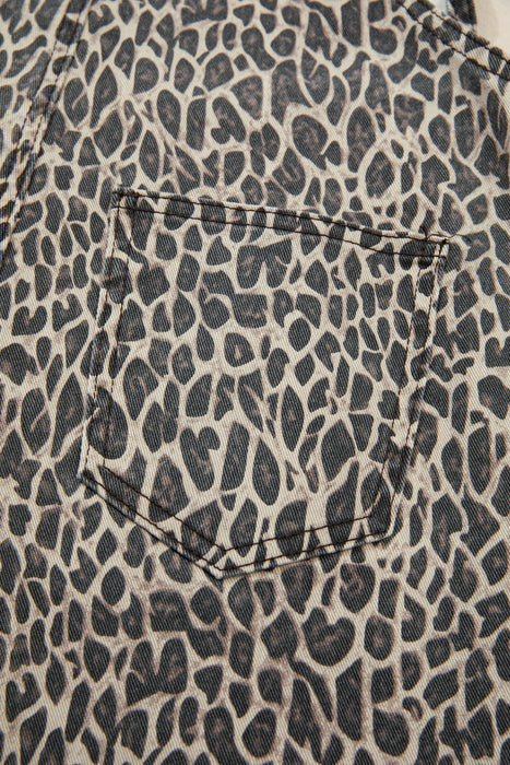 Leopard Denim Overalls Dear lover