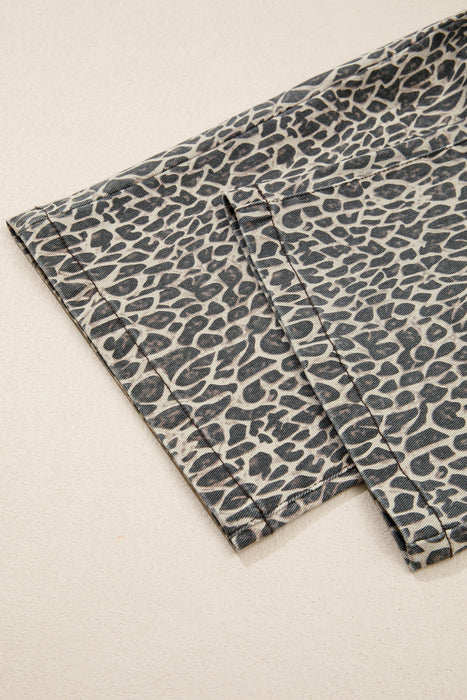 Leopard Denim Overalls Dear lover