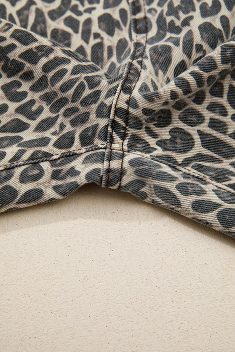 Leopard Denim Overalls Dear lover