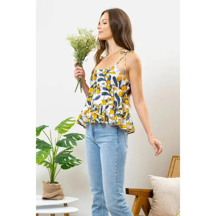 Leaf Babydoll Top Mine