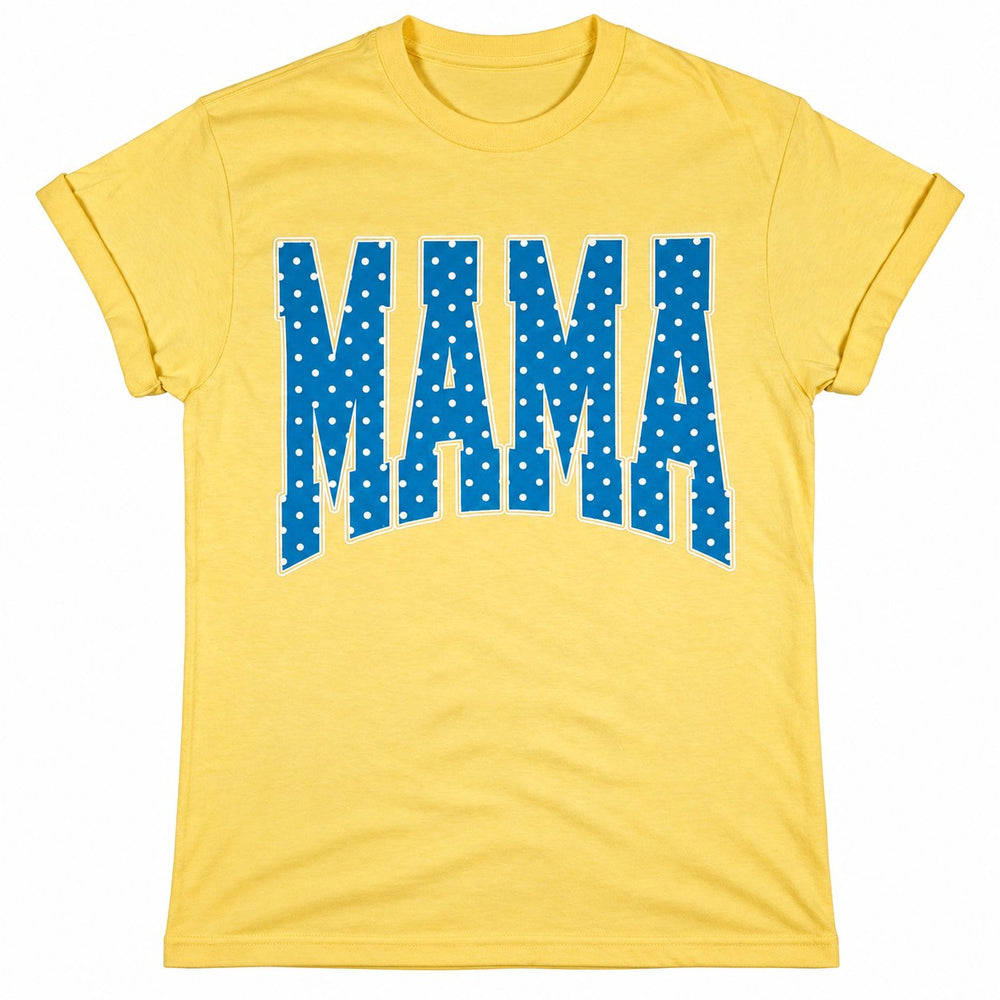 Mama Polka Dots Graphic Tee in Yellow