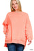 Acid Wash Fleece Hi-Low Hem Pullover by Zenana - view 3