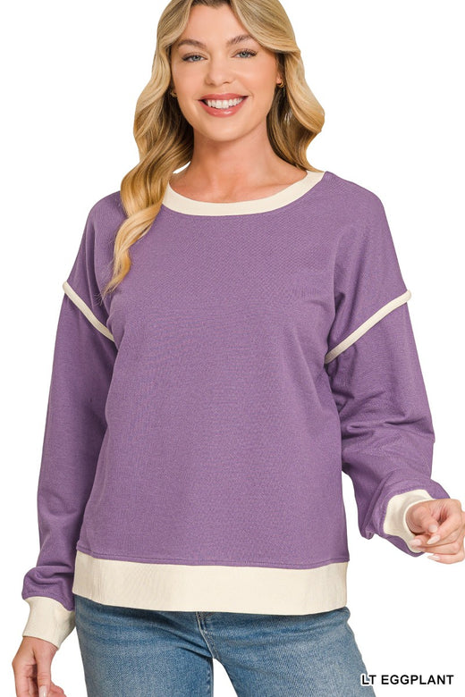 French Terry Drop Shoulder Pullover