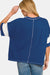 French Terry Striped Exposed Seam Top - Navy back view