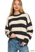 Striped Drop Shoulder Sweater — Black