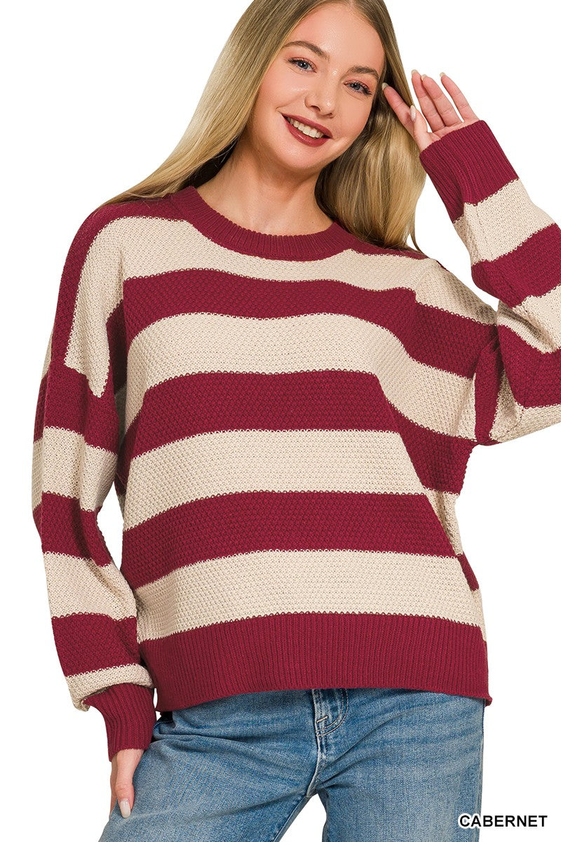 Striped Drop Shoulder Sweater