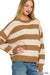 Striped Drop Shoulder Sweater — Deep Camel