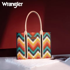 Wrangler Southwestern Pattern Dual Sided Print Concealed Carry Wide Tote