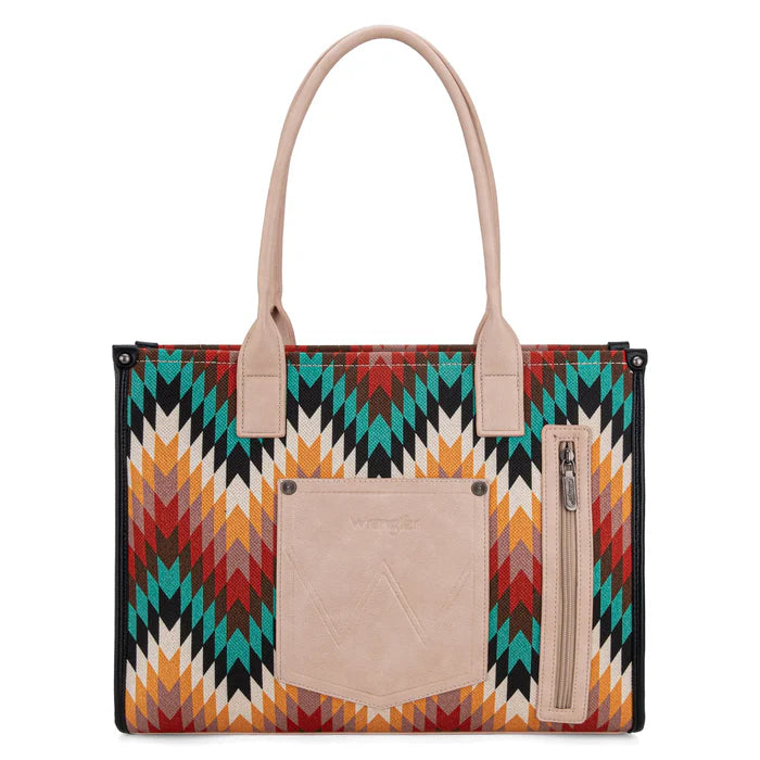 Wrangler Southwestern Pattern Dual Sided Print Tote/Crossbody Montana West