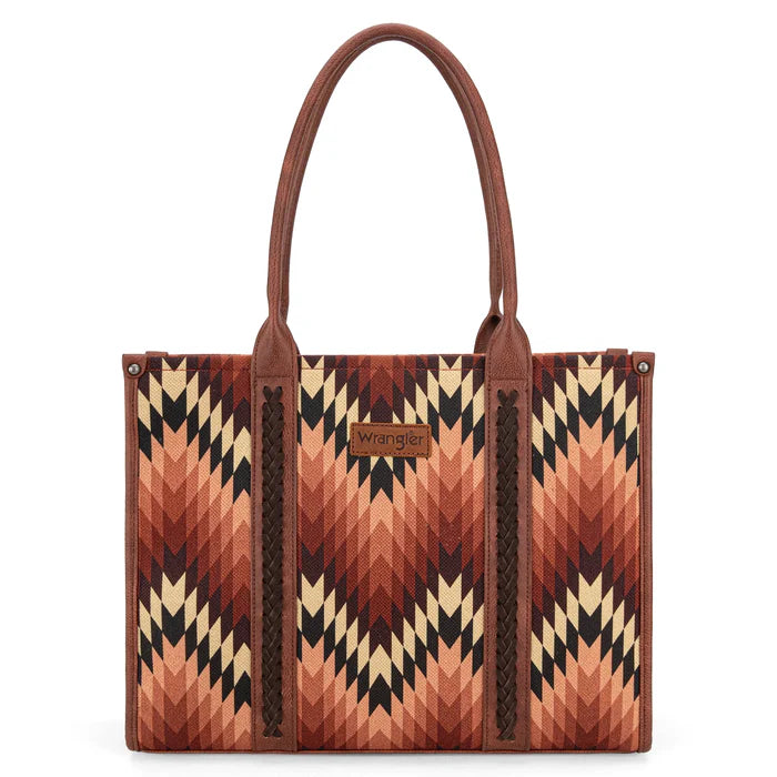 Wrangler Southwestern Pattern Dual Sided Print Tote/Crossbody Montana West