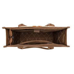 Wrangler Vintage Tooled Aztec Pattern Print Concealed Carry Large Tote -Brown